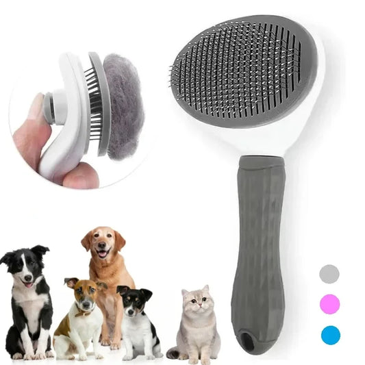 Self-Cleaning Pet Hair Remover Brush – Dog & Cat Grooming Tool