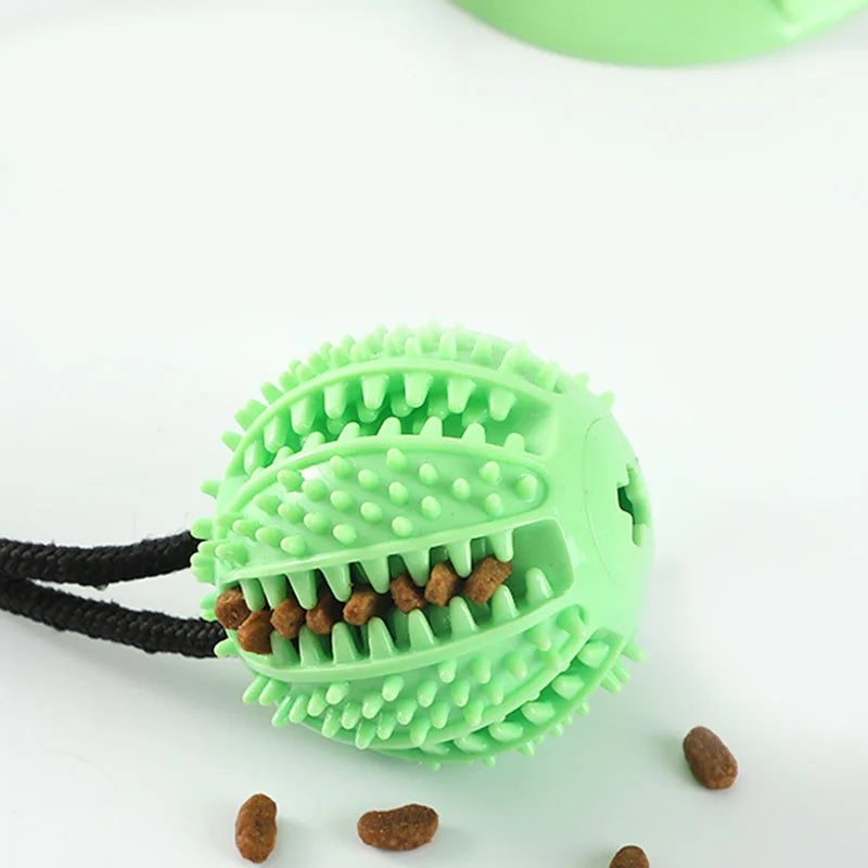 Interactive Suction Cup Dog Toy – Treat Dispensing & Sound Ball