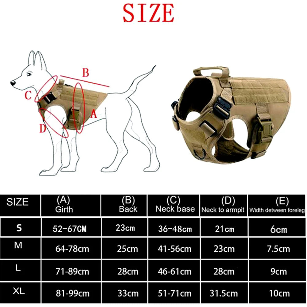 Tactical Dog Harness & Leash Set – Military Style