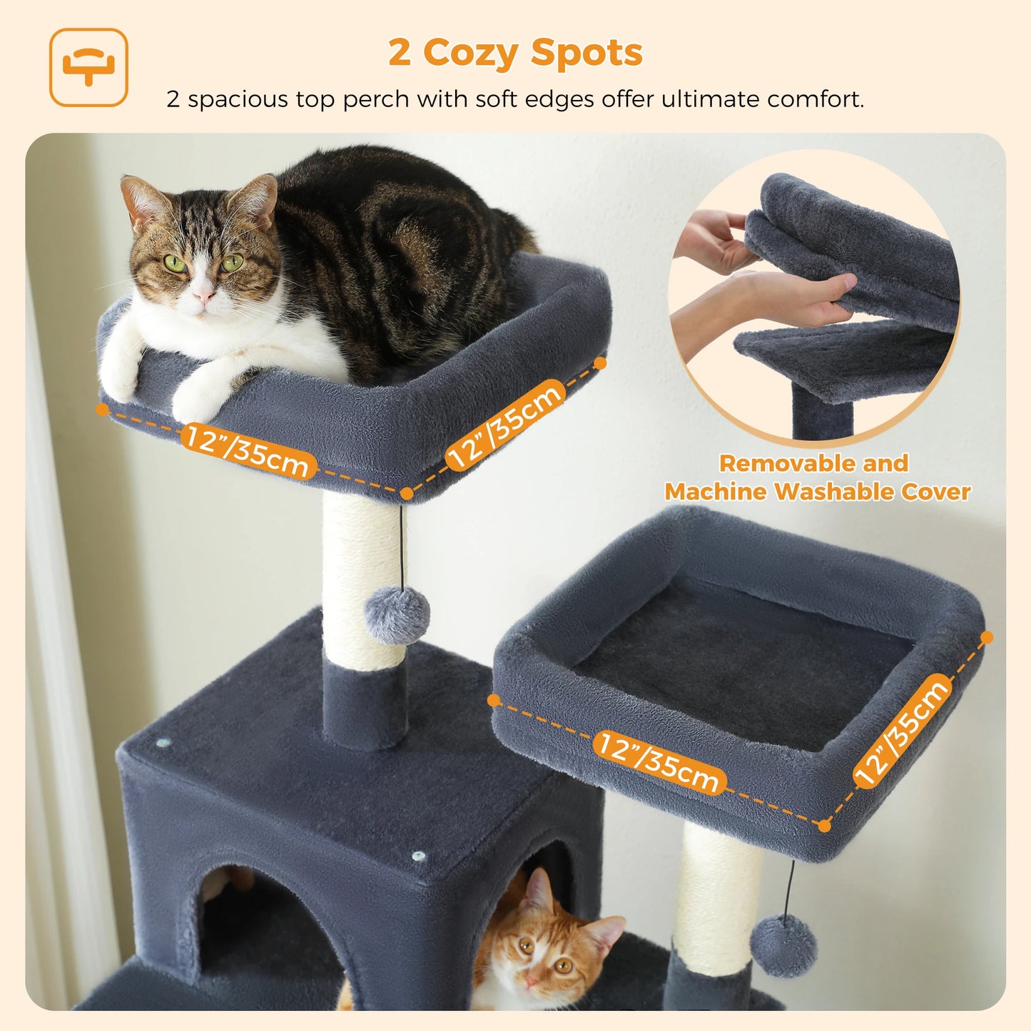 Large Indoor Cat Tree & Tower – Scratching Posts & Hammocks