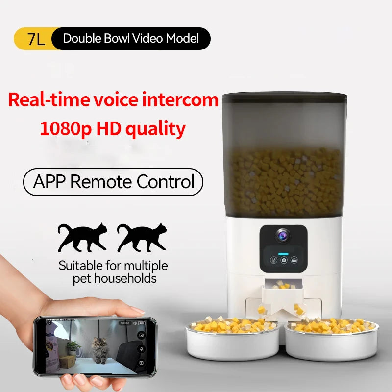 PAPIFEED Smart Automatic Pet Feeder – 7L Capacity with WiFi