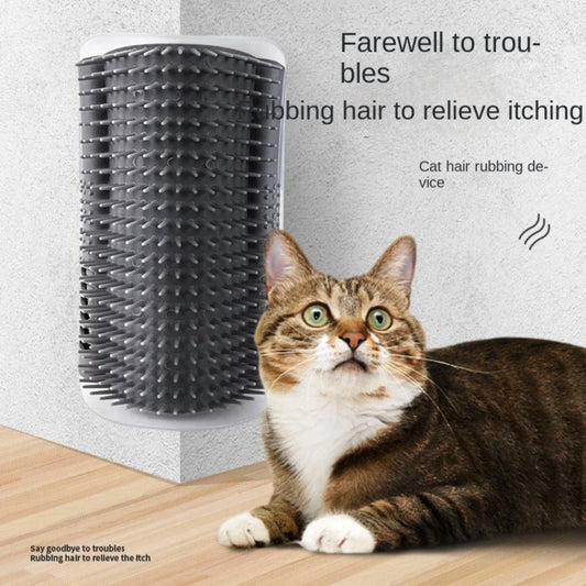 Cat Corner Self-Grooming Brush – Wall-Mounted Massager & Scratcher for Cats