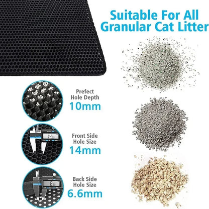 Waterproof Double-Layer Cat Litter Mat – Non-Slip