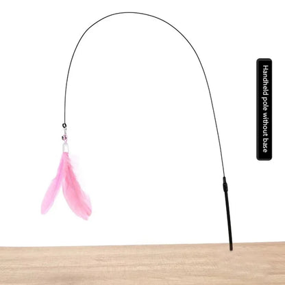 Cat Teaser Wand – Bell & Replaceable Feather Toy