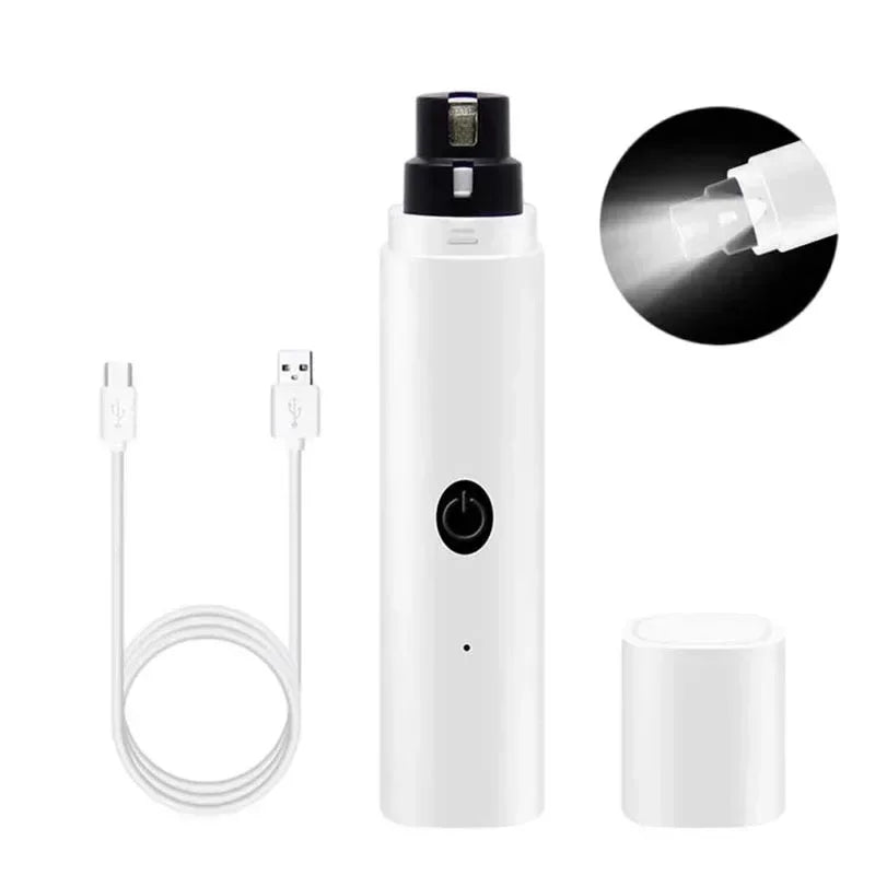 Electric Rechargeable Pet Nail Clipper – LED & Quiet Operation