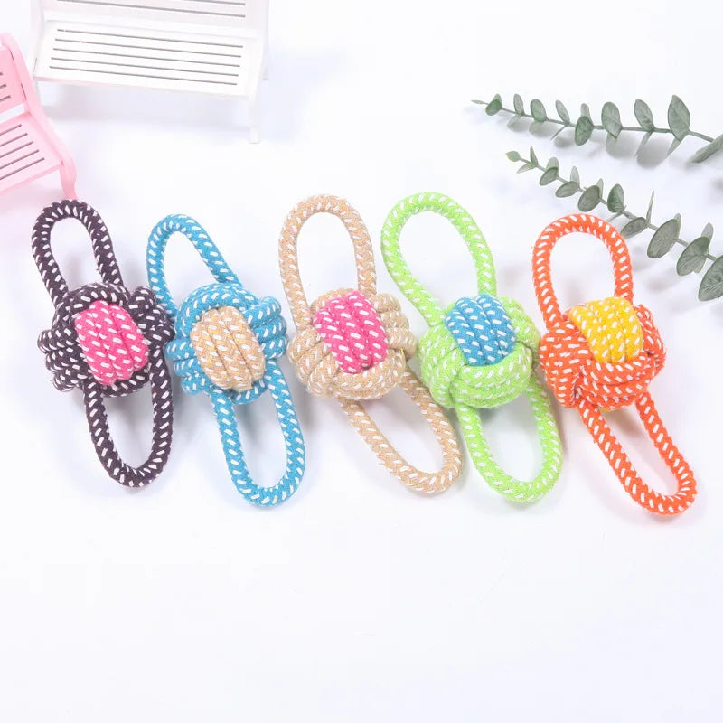 Interactive Cotton Rope Ball Dog Toy – Chew & Play