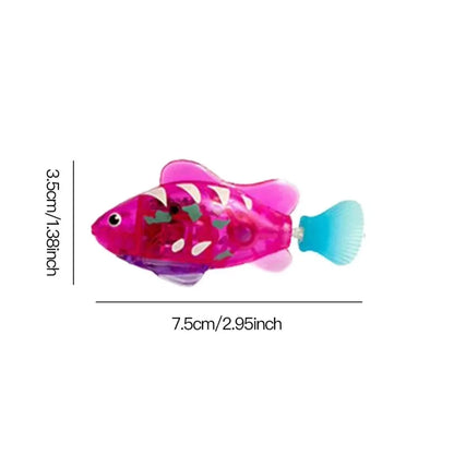 LED Robot Fish Cat Toy – Interactive Swimming Light-Up