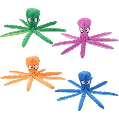 Plush Octopus Dog Toy – Interactive Squeaky Chew Toy
