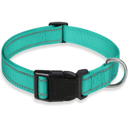 Adjustable Reflective Dog Collar – Safety Nylon Strap