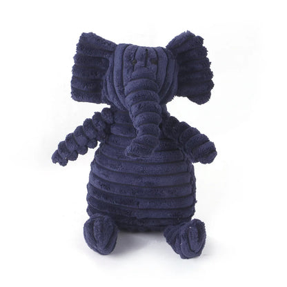 Corduroy Animal Plush Dog Toy – Squeaky Chew Toy
