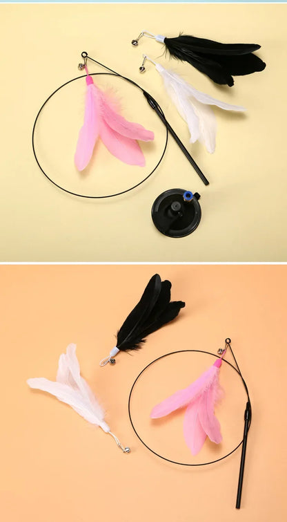 Cat Teaser Wand – Bell & Replaceable Feather Toy