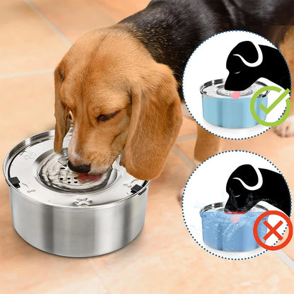 Stainless Steel No-Spill Dog Water Bowl – Floating Design