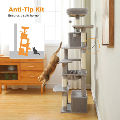 Large Indoor Cat Tree & Tower – Scratching Posts & Hammocks