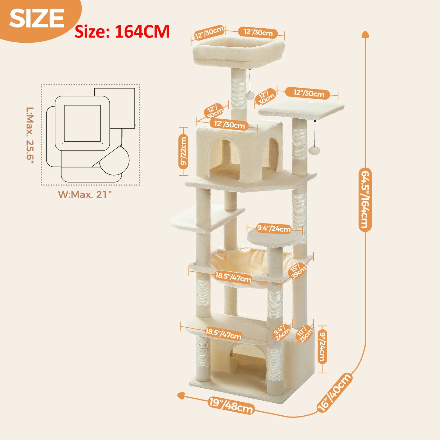 Large Indoor Cat Tree & Tower – Scratching Posts & Hammocks