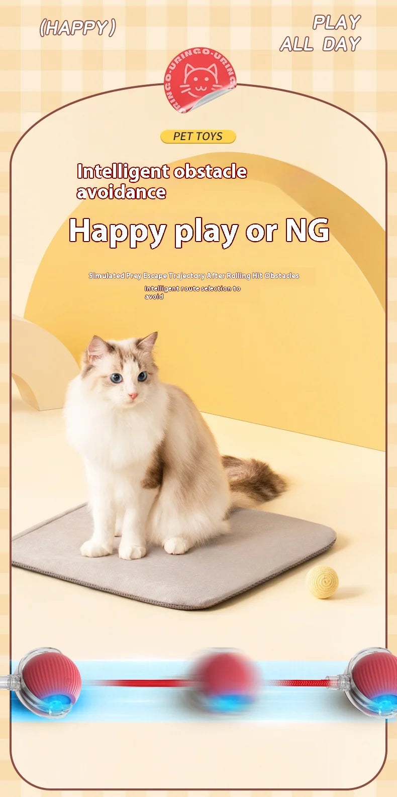 Automatic Rolling Cat & Dog Ball Toy – Rechargeable Smart Mouse