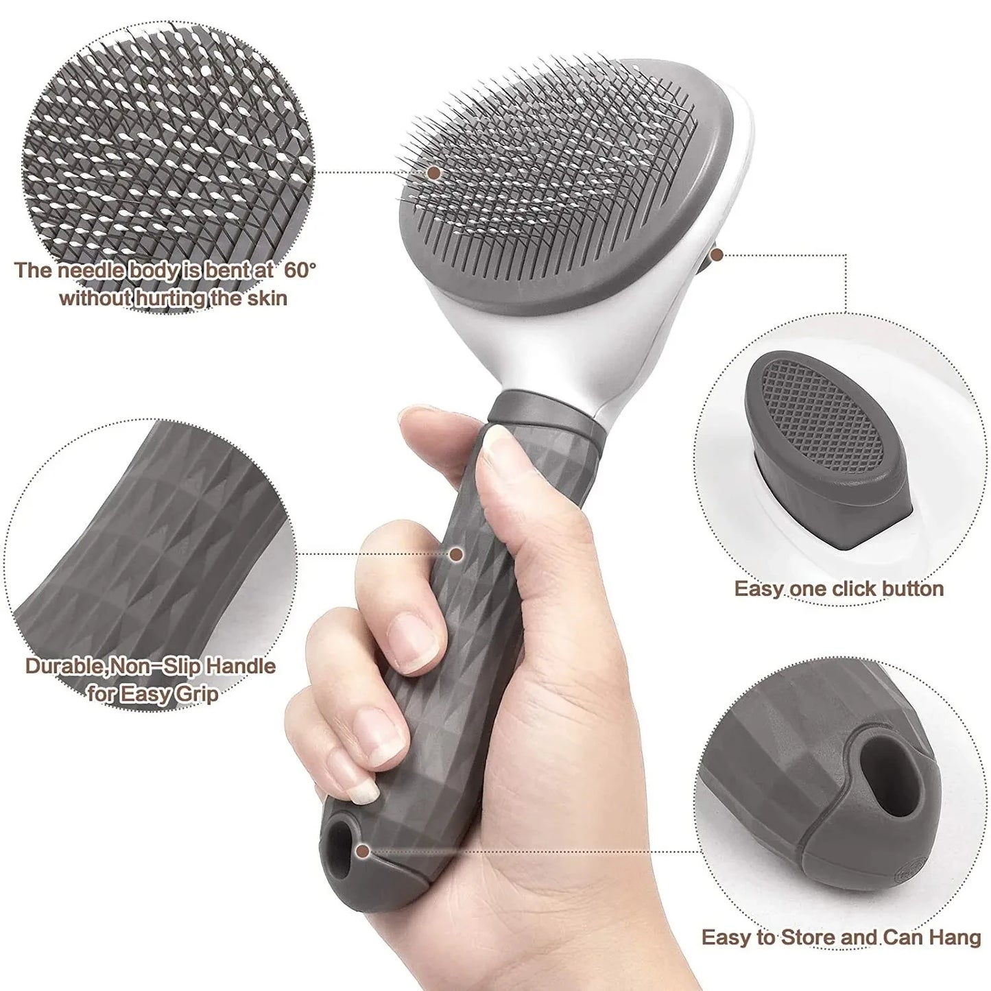 Self-Cleaning Pet Hair Remover Brush – Dog & Cat Grooming Tool