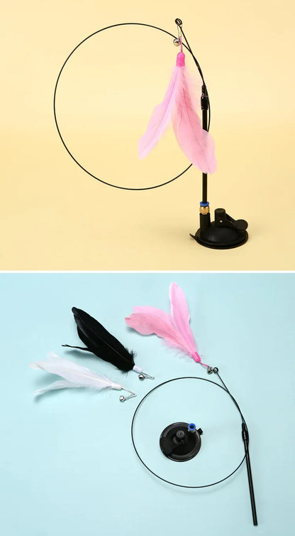 Cat Teaser Wand – Bell & Replaceable Feather Toy