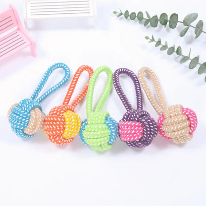 Interactive Cotton Rope Ball Dog Toy – Chew & Play