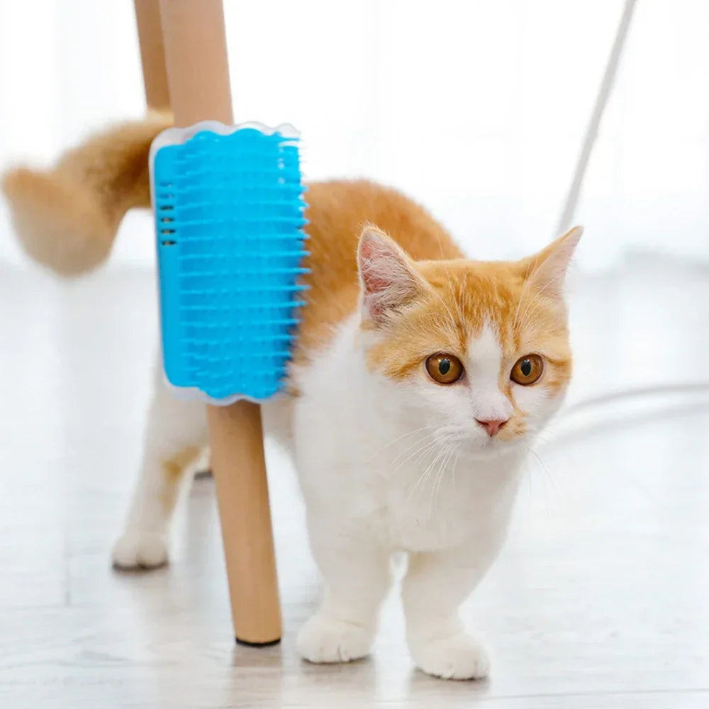 Cat Corner Self-Grooming Brush – Wall-Mounted Massager & Scratcher for Cats