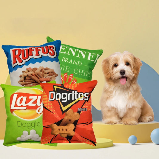 Crisps Plush Dog Toy – Interactive Chew & Teething Toy