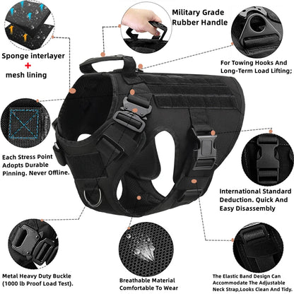 Tactical Dog Harness & Leash Set – Military Style