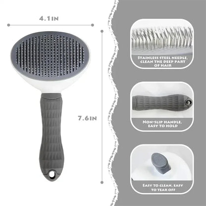 Self-Cleaning Pet Hair Remover Brush – Dog & Cat Grooming Tool
