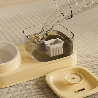 PurrFlow™ 2-in-1 Cat Water Fountain & Feede