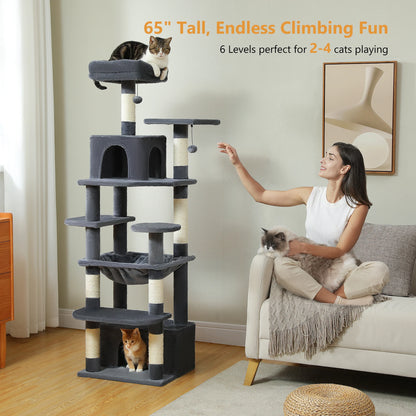 Large Indoor Cat Tree & Tower – Scratching Posts & Hammocks
