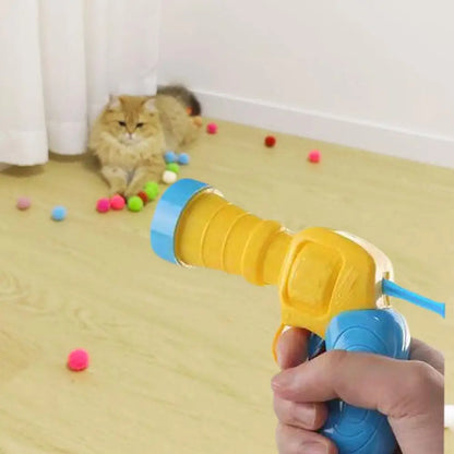 Interactive Cat Launcher Toy – Plush Ball Shooter