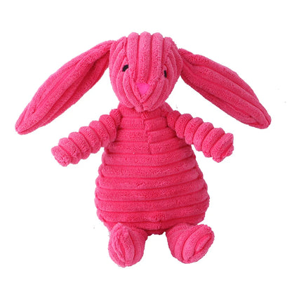 Corduroy Animal Plush Dog Toy – Squeaky Chew Toy