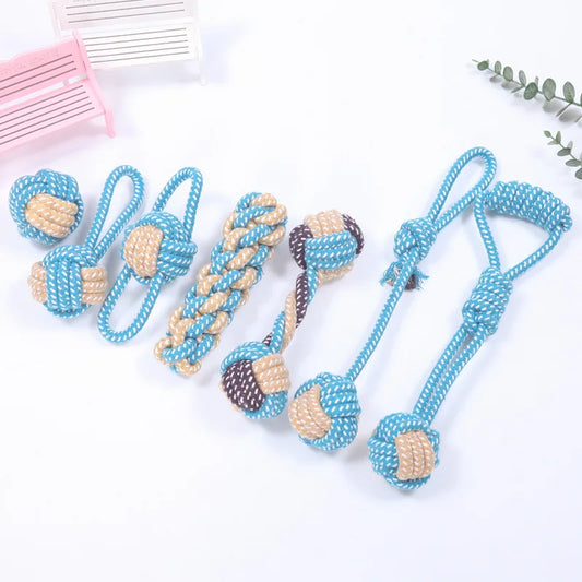 Interactive Cotton Rope Ball Dog Toy – Chew & Play