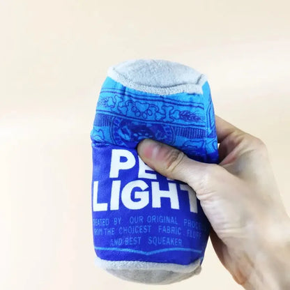 Plush Dog Wine & Beer Bottle Toy – Squeaky Chew Toy