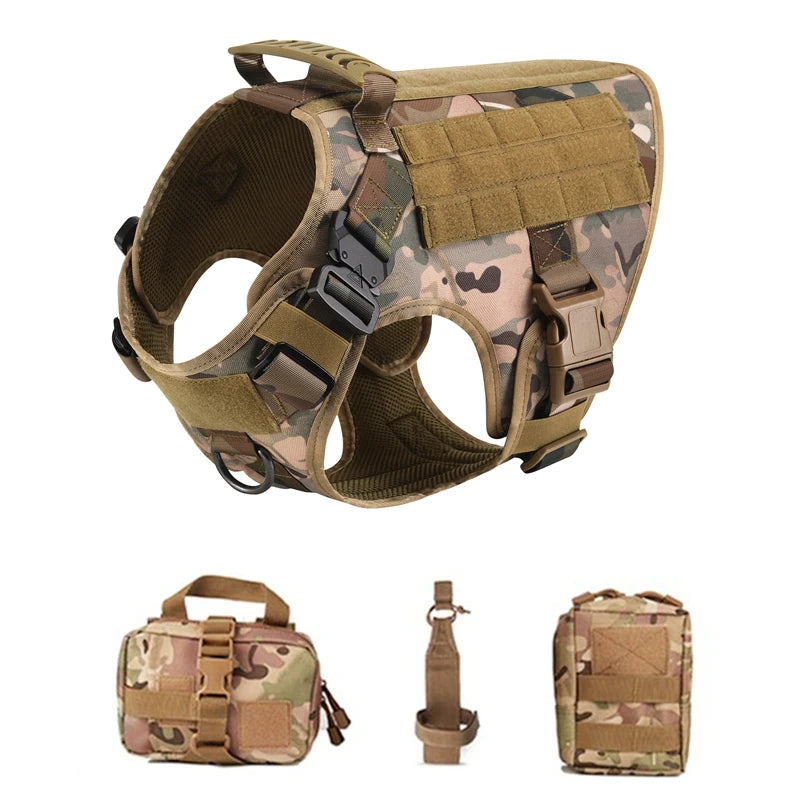 Tactical Dog Harness & Leash Set – Military Style