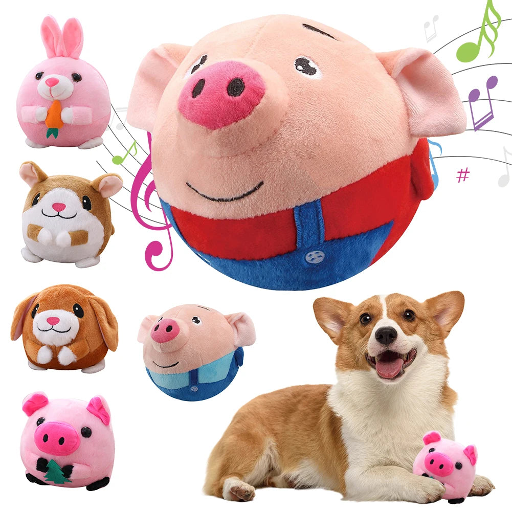Plush Automatic Bouncing Squeaky Toy – Self-Moving