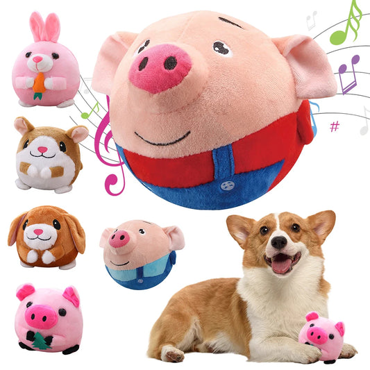 Plush Automatic Bouncing Squeaky Toy – Self-Moving