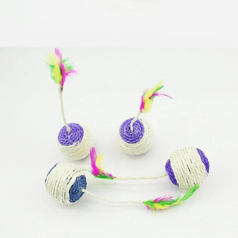 Sisal Scratching Cat Ball – Interactive Kitten Toy