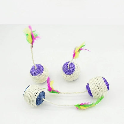 Sisal Scratching Cat Ball – Interactive Kitten Toy