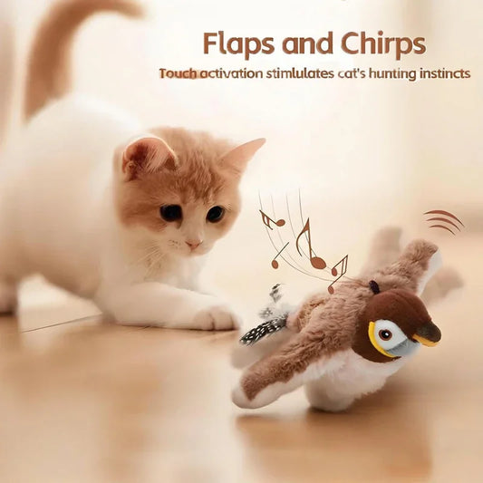 Interactive Catnip Bird Toy – USB Rechargeable Plush Toy