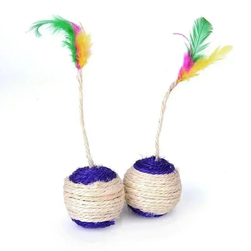 Sisal Scratching Cat Ball – Interactive Kitten Toy