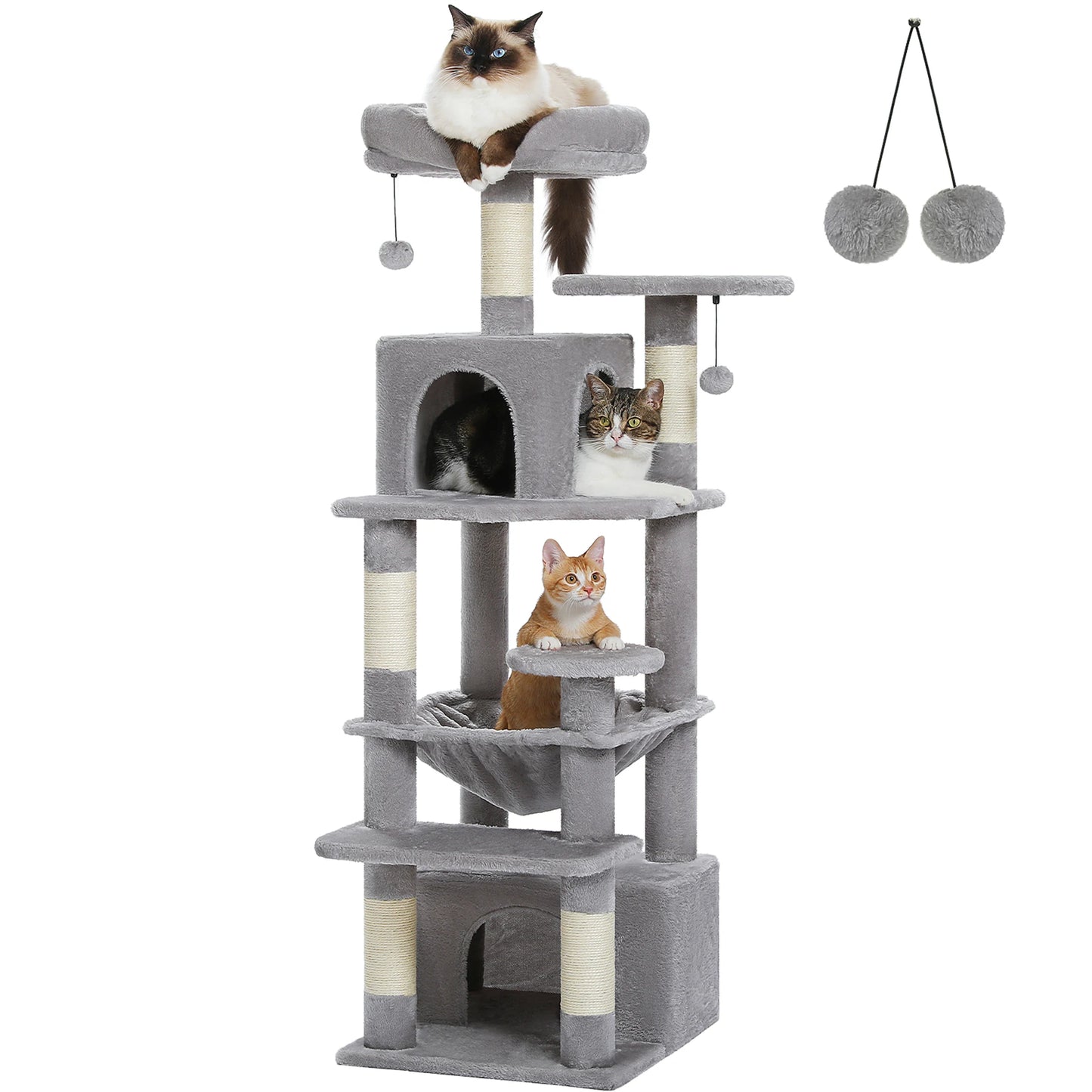 Large Indoor Cat Tree & Tower – Scratching Posts & Hammocks