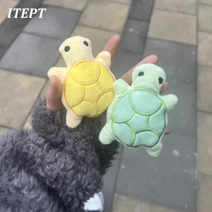 Mini Turtle Plush Dog Toy – Squeaky Teething Toy