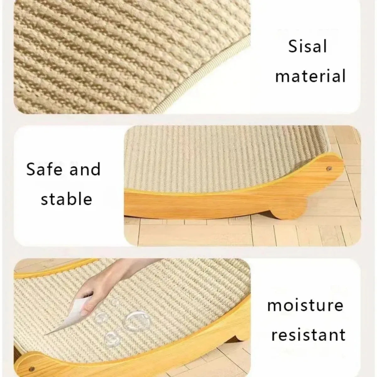 2-in-1 Wooden Cat Scratcher Bed – Detachable Scratch Pad & Sleeping Loun