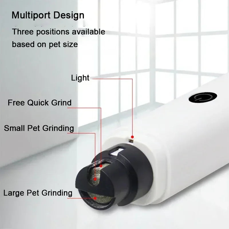 Electric Rechargeable Pet Nail Clipper – LED & Quiet Operation