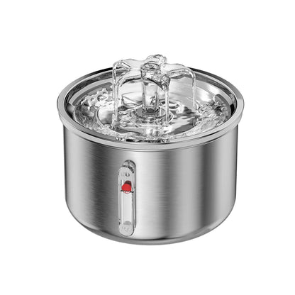 Stainless Steel Automatic Pet Water Fountain – USB Powered