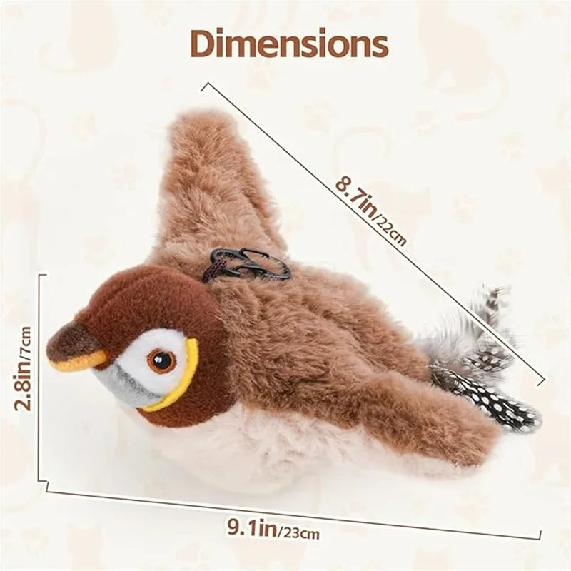 Interactive Catnip Bird Toy – USB Rechargeable Plush Toy