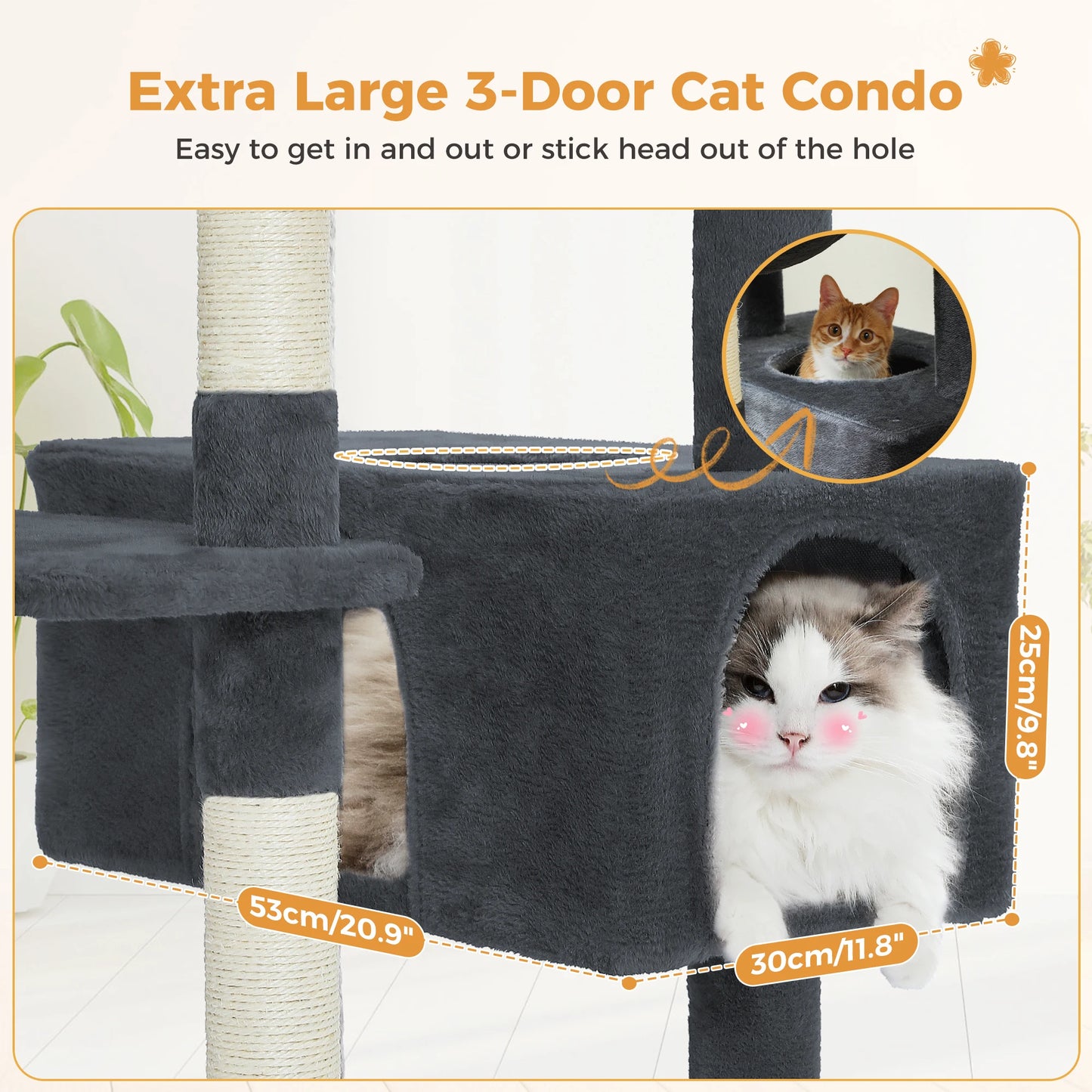 Large Indoor Cat Tree & Tower – Scratching Posts & Hammocks