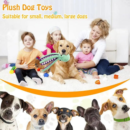 Plush Octopus Dog Toy – Interactive Squeaky Companion