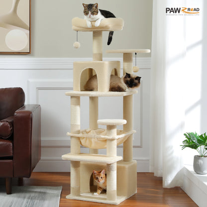 Large Indoor Cat Tree & Tower – Scratching Posts & Hammocks