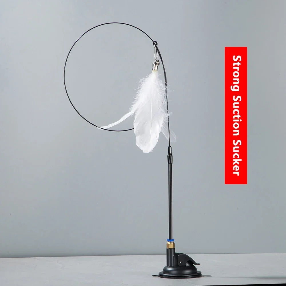 Cat Teaser Wand – Bell & Replaceable Feather Toy