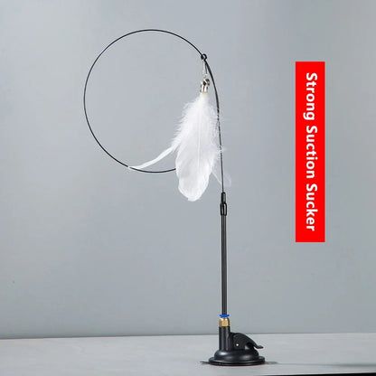 Cat Teaser Wand – Bell & Replaceable Feather Toy
